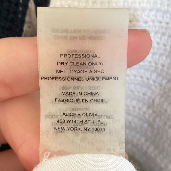 Alice + Olivia Monaco Crochet Pleated Peplum Dress Black and White Size XS NWT - Picture 13 of 13